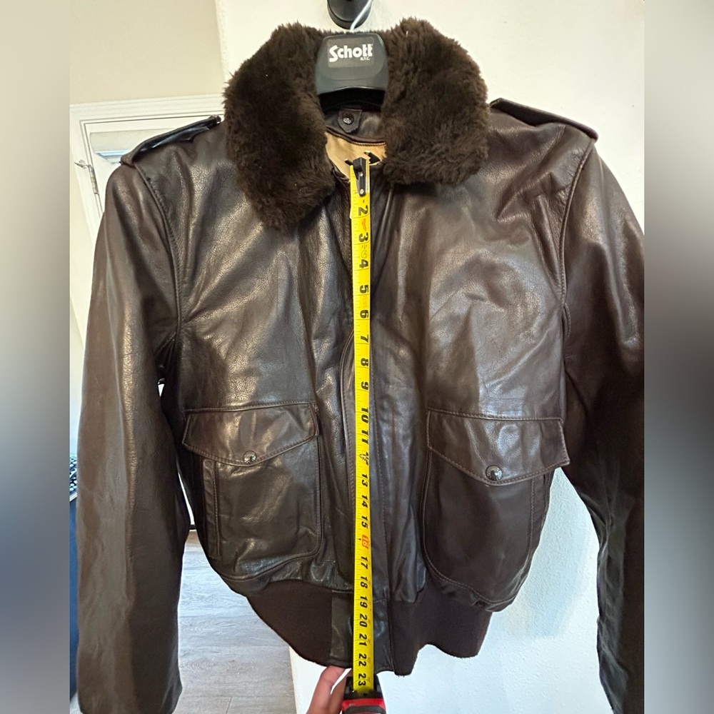 Schott NYC Bomber Flight Jacket (Brown) - Picture 9 of 11